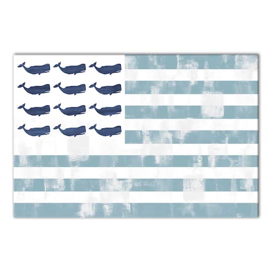 Whale Flag Canvas Wall Art